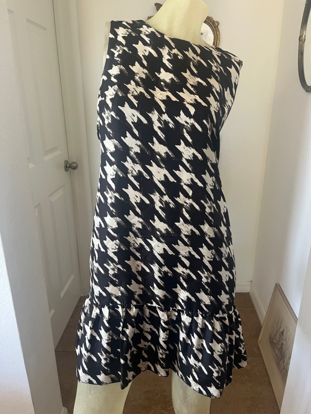 J. Crew Black Printed Dress